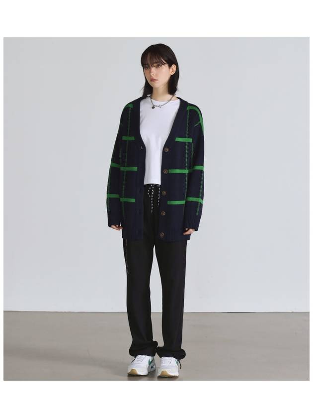 Big Check Cardigan Navy - THE GREEN LAB - BALAAN 6