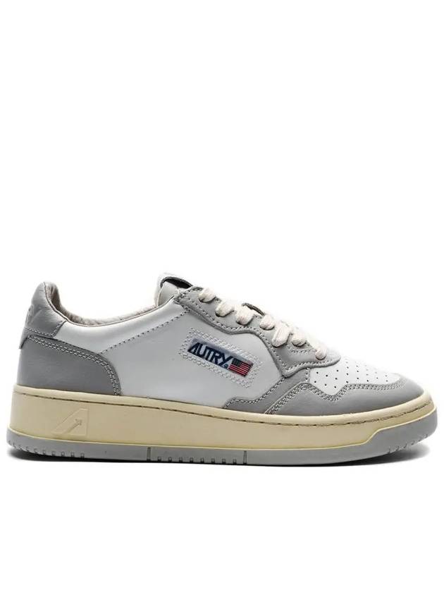 Medalist Leather Low Top Sneakers Grey White - AUTRY - BALAAN 4