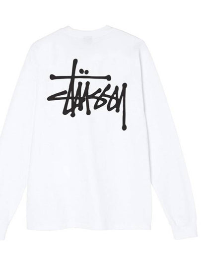 Basic Long Sleeve T-Shirt White - STUSSY - BALAAN 2