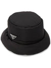 Triangle Logo Bucket Hat Black - PRADA - BALAAN 2