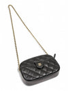 Caviar Logo Mini Chain Bag Cross Shoulder Camera Pouch Vanity - CHANEL - BALAAN 7