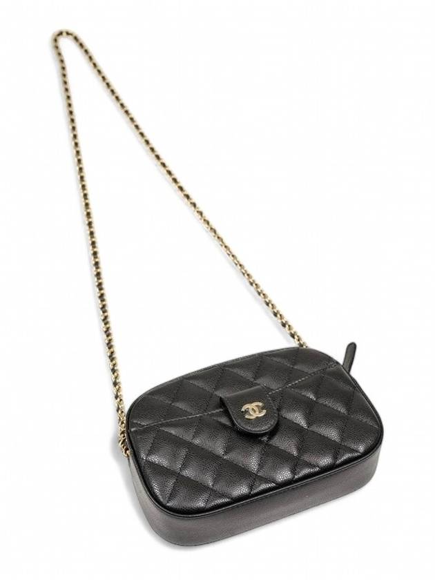 Caviar Logo Mini Chain Bag Cross Shoulder Camera Pouch Vanity - CHANEL - BALAAN 7