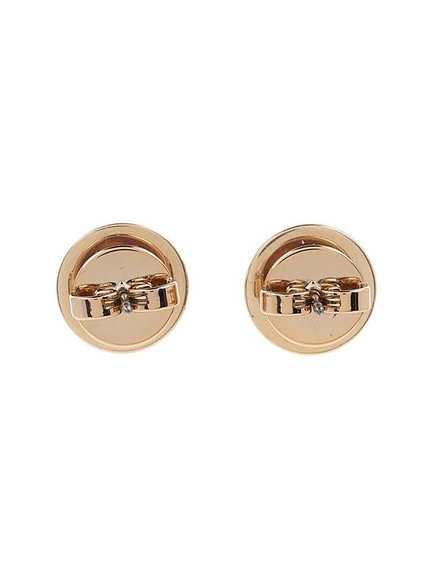 Kira Enamel Circle Stud Earrings White Gold - TORY BURCH - BALAAN 4