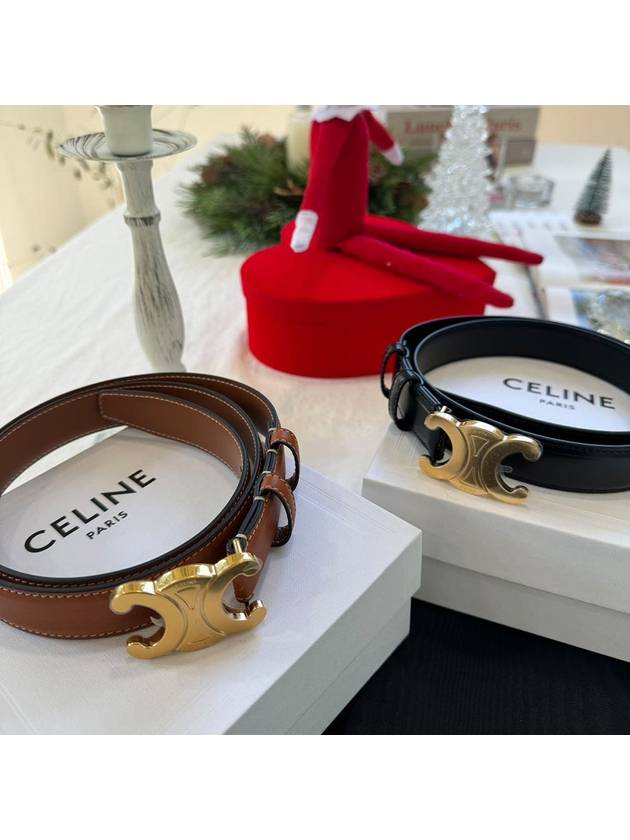 Triomphe Calfskin Medium Belt Tan - CELINE - BALAAN 4