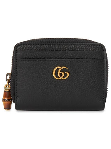 Women’s Bamboo Double G Card Wallet Black - GUCCI - BALAAN 1