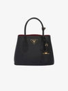 Double Saffiano Leather Mini Bag Black - PRADA - BALAAN 2