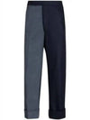 Fun-Mix Shetland Low Rise Backstrap Straight Pants Navy - THOM BROWNE - BALAAN 2