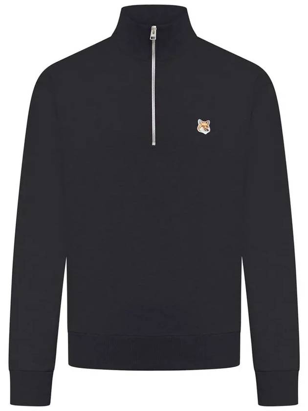 Fox Head Patch Half Zipper Sweatshirt Black - MAISON KITSUNE - BALAAN 2