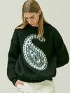 Bulky Brush Paisley Sweater Black - KND - BALAAN 5