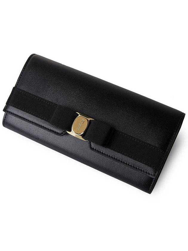 Vara Bow Continental Long Wallet Black - SALVATORE FERRAGAMO - BALAAN 5