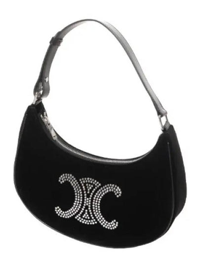 Ava Velvet Triomphe Strass Shoulder Bag Black - CELINE - BALAAN 2