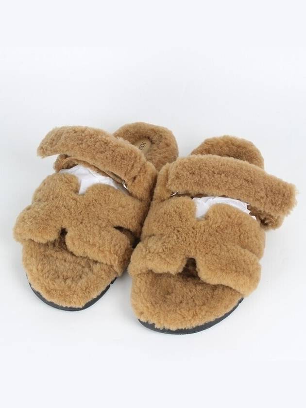 Chypre shearling fleece velcro sandals 43 280 - HERMES - BALAAN 1