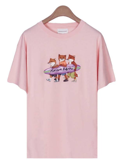 Surfing Foxes Short Sleeve T-shirt Milkshake - MAISON KITSUNE - BALAAN 2