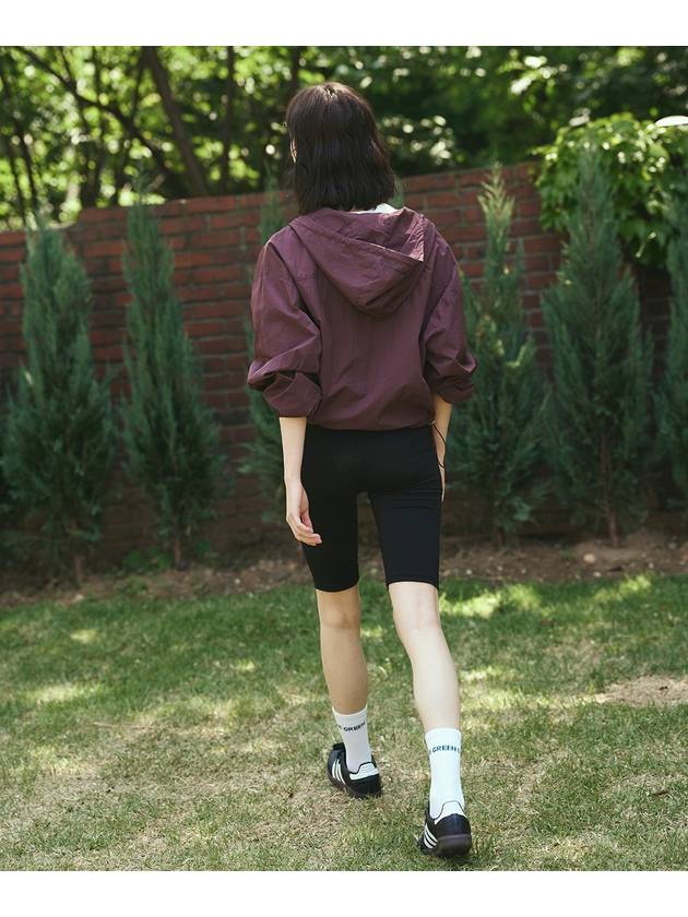 _NYLON HOOD CROP WINDBREAKER JACKET_BURGUNDY - THE GREEN LAB - BALAAN 8