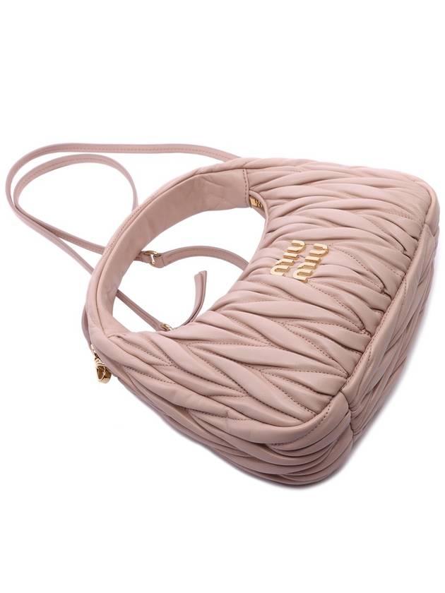 Wander Matelasse Nappa Leather Mini Hobo Tote Bag Powder Pink - MIU MIU - BALAAN 6