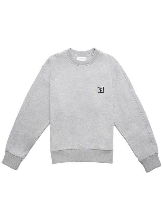 Women's Back Logo Crew Neck Sweatshirt Sweatshirt Melange Gray M233TS27713G - WOOYOUNGMI - BALAAN 1