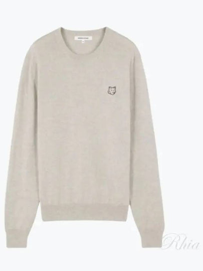 Bold Fox Head Wool Knit Top Light Grey - MAISON KITSUNE - BALAAN 2