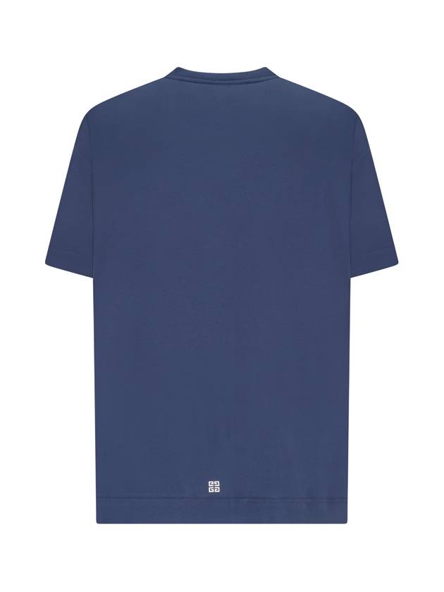 Logo Print Crew Neck Short Sleeved T-Shirt Blue - GIVENCHY - BALAAN 3