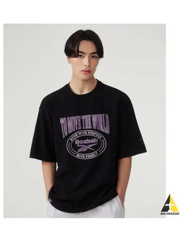 Varsity Logo T Shirt Black - REEBOK - BALAAN 1