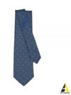 Gancini Print Silk Tie Navy Blue - SALVATORE FERRAGAMO - BALAAN 2