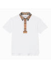 Kids Collar Check Short Sleeve Polo Shirt White - BURBERRY - BALAAN 1