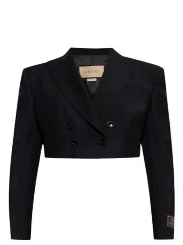 Wool Mohair Cropped Jacket Black - GUCCI - BALAAN 2