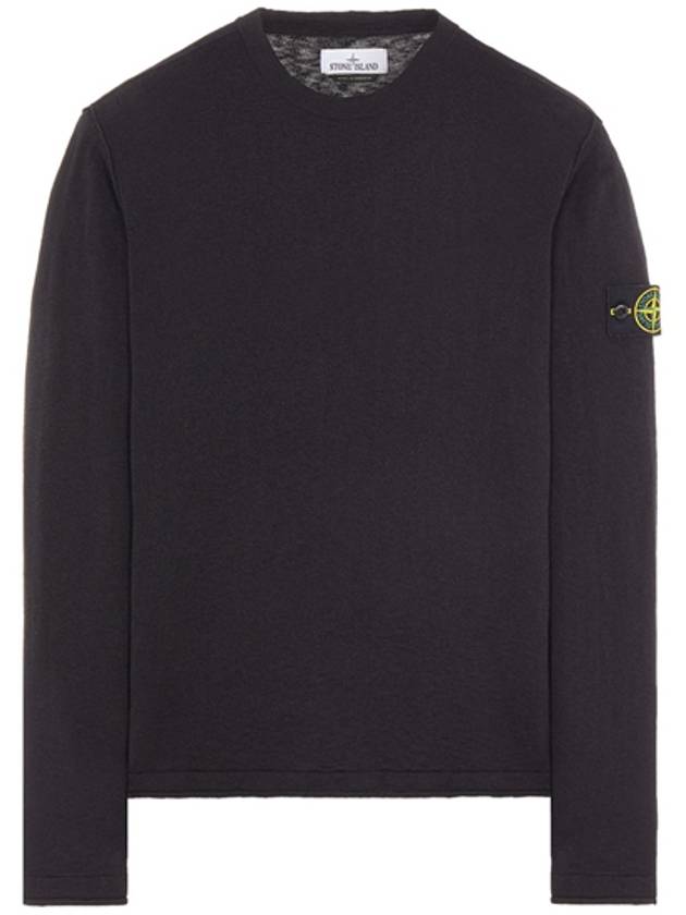 Wappen Patch Crew Neck Knit Top Black - STONE ISLAND - BALAAN 2