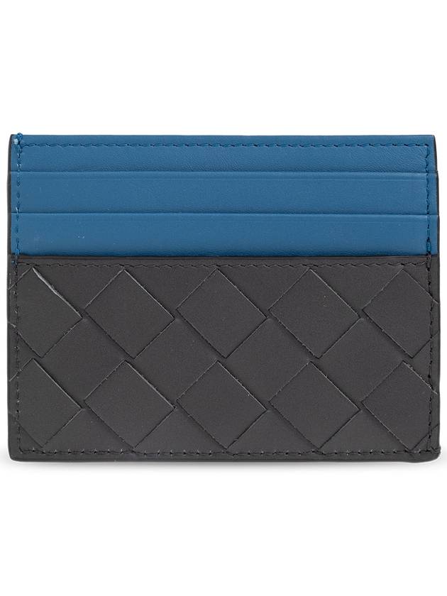 Intrecciato Two-Tone Card Wallet Blue Black - BOTTEGA VENETA - BALAAN 3