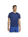 Dri-Fit UV Miler Running Short Sleeve T-shirt Navy - NIKE - BALAAN 1