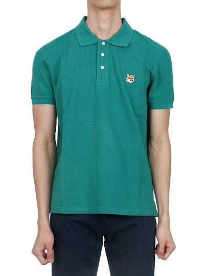 Fox Head Patch Cotton Polo Shirt Green - MAISON KITSUNE - BALAAN 2