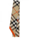 Check Red Hem Silk Scarf Beige - BURBERRY - BALAAN 2