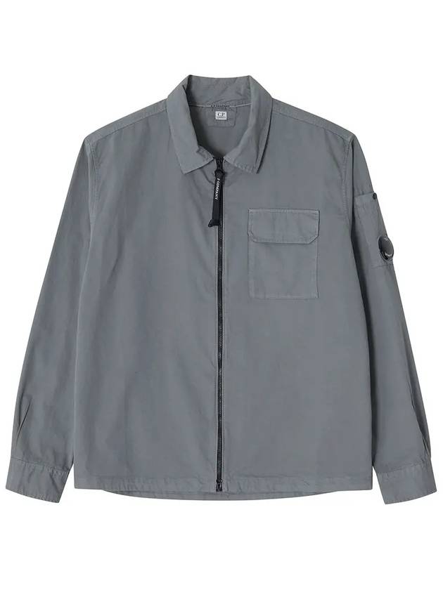 Full Zip Over Long Sleeve Shirt Grey - CP COMPANY - BALAAN 4