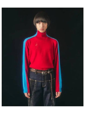 Contrast turtleneck sweater atb817m REDBLUE - ANDERSSON BELL - BALAAN 1