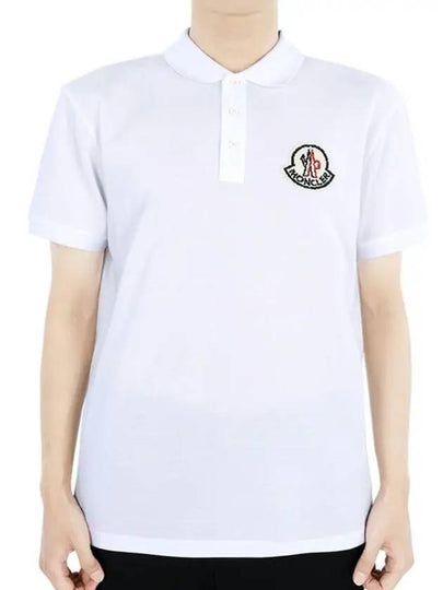 Logo Patch Cotton Polo Shirt White - MONCLER - BALAAN 2