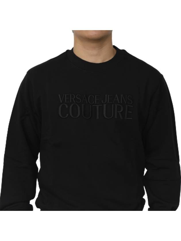 Lettering Round Brushed Sweatshirt Black - VERSACE - BALAAN 6