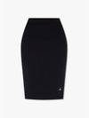 Women's Logo Embroidered Wool Pencil Skirt Black - VIVIENNE WESTWOOD - BALAAN 2