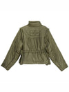 Shiny Quilted Vest Zip-Up Jacket Green - GANNI - BALAAN 3