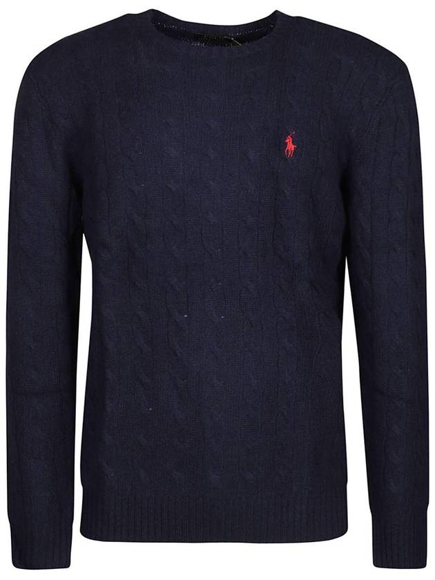 Embroid Logo Cable Knit Top Navy - POLO RALPH LAUREN - BALAAN 2