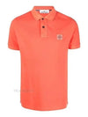 Men's Logo Patch Cotton Short Sleeve Polo Shirt Orange - STONE ISLAND - BALAAN 2