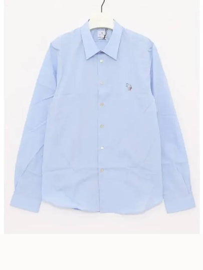 Zebra Embroidery Cotton Long Sleeve Shirt Light Blue - PAUL SMITH - BALAAN 2