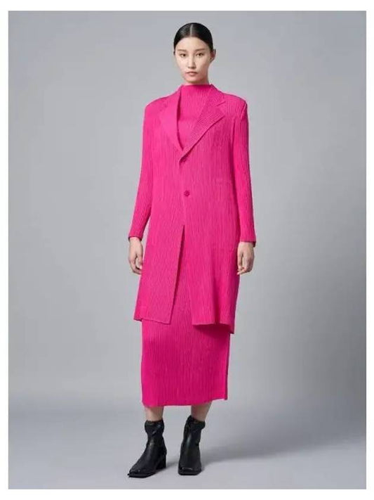 Hatching pleated coat jacket Day pink domestic product GM0024090241558 - ISSEY MIYAKE - BALAAN 1