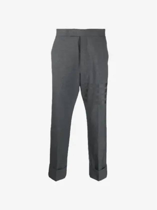 Diagonal Plain Weave Classic Wool Slacks Grey - THOM BROWNE - BALAAN 2