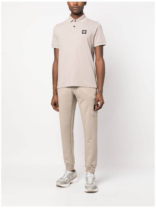 Stretch Cotton Pique Short Sleeve Polo Shirt Dove Grey - STONE ISLAND - BALAAN 4