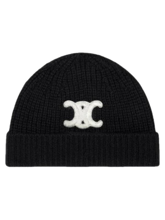 Triomphe Cashmere Seamless Beanie Black - CELINE - BALAAN 2