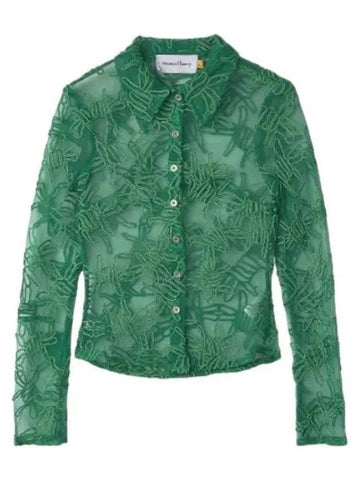 Barbed Wire Applique Shirt Perfect Green - HOUSE OF SUNNY - BALAAN 1