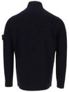 High Neck Half Button Lambswool Knit Top Navy - STONE ISLAND - BALAAN 3