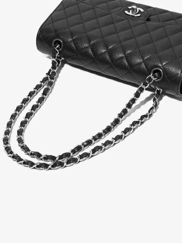 Classic Grained Calfskin Medium Shoulder Bag Black - CHANEL - BALAAN 8