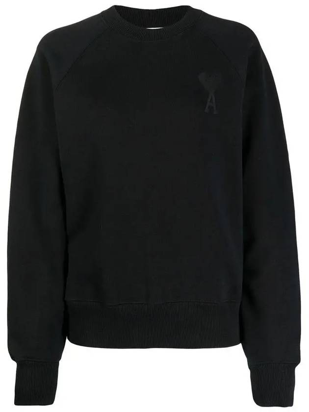 Heart Logo Overfit Sweatshirt Black - AMI - BALAAN 2