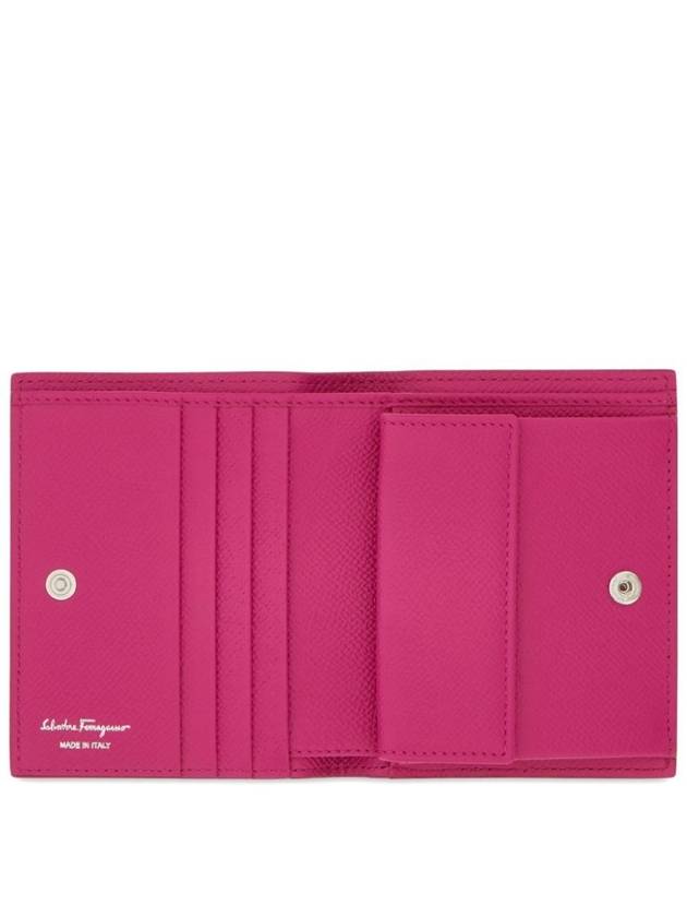 Gancini Compact Half Wallet Cherise Pink - SALVATORE FERRAGAMO - BALAAN 3