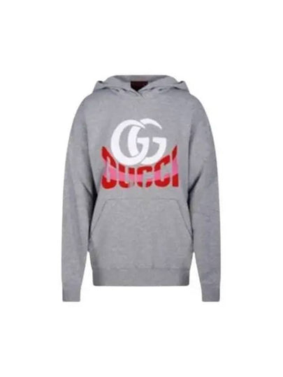 Logo Print Jersey Hoodie Grey - GUCCI - BALAAN 2